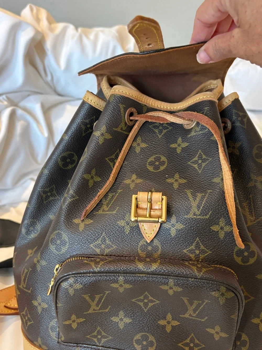 Louis Vuitton Montsouris Backpack Handbag in Brown and Tan Japan purchased